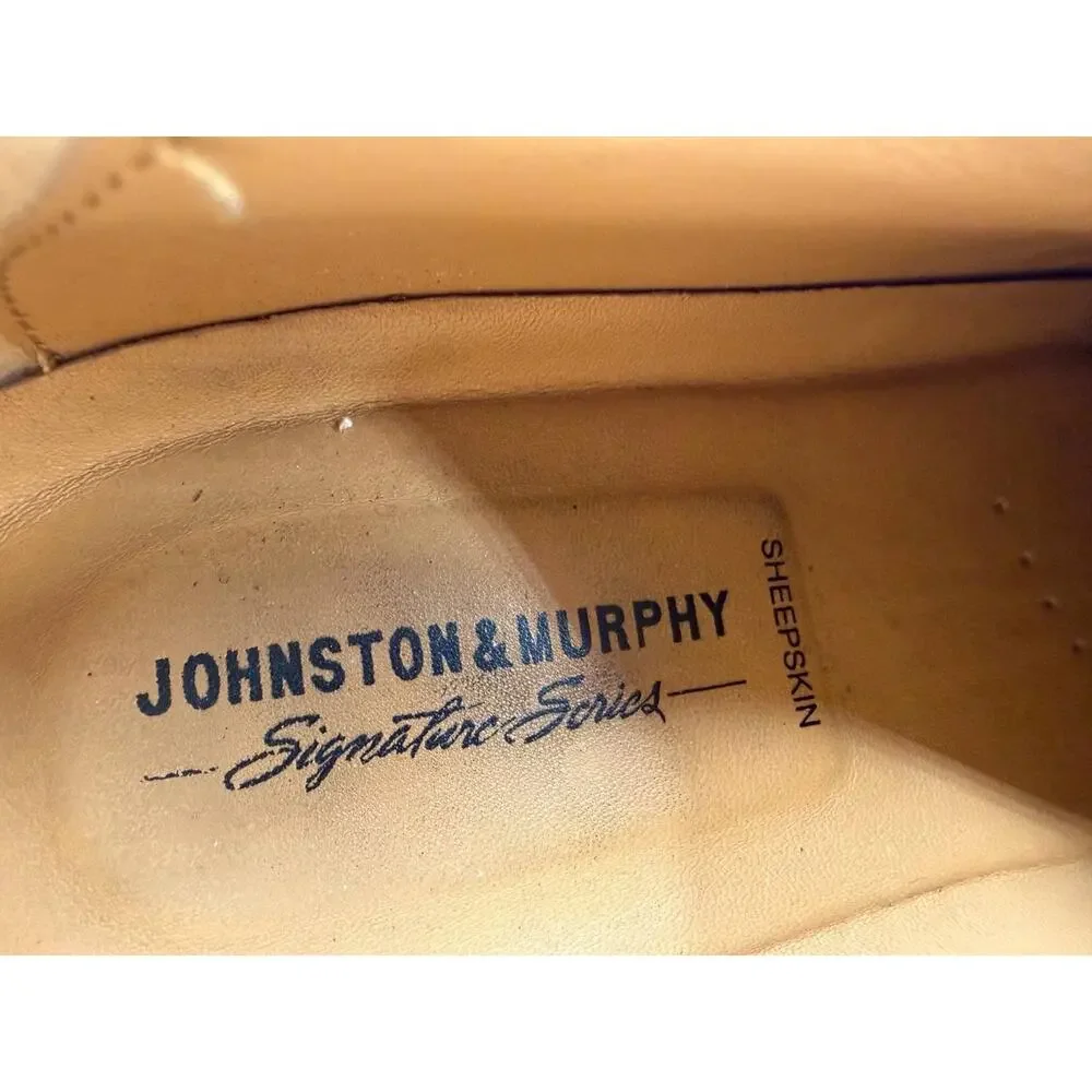 Johnston & Murphy Signature Men's Brown Leather Cap Toe Lace Up Dress Shoes 11 M